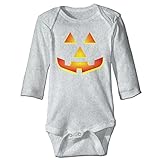 NINKI ベビー服 カボチャ仮面　マスク 長袖 ロンパース 6ヶ月~24ヶ月 100%コットン 出産祝い Size 12 Months グレー