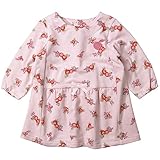 《H28年秋冬物》(日本製) Pample Mousse(パンプルムース) ミニ裏毛プリントいちごモチーフ付裏毛ワンピース 95cm/PK NO.DP-63150