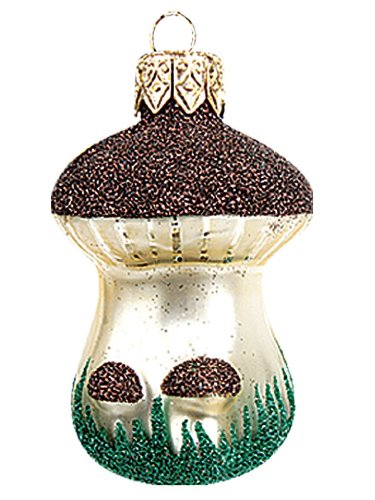 Brown Mushroom Polish Mouth Blown Glass Christmas Ornament Brown Mushroom Polish Mouth Blown Glass Christmas Ornament