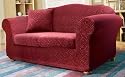 Sure Fit Stretch Elegance Merlot 2 Piece Sofa Slipcover