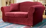 Stretch Elegance Merlot 2 Piece Loveseat Slipcover