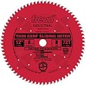 Freud LU91R012 12-Inch 72 Tooth ATB Thin Kerf Sliding Miter Saw Blade with 1-Inch Arbor and PermaShield Coating