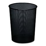 Rolodex 22351 Mesh round wastebasket, 11-1/2 diameter x 14-1/4h, black ~ Rolodex