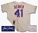 Tom Seaver New York Mets MLB Autographed Majestic Away Gray Baseball Jersey