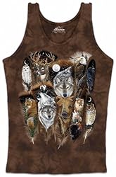 The Mountain Animal Feathers Wolf Bear Womens Tank Top Shirt