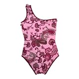 Submarine Swimwear, Girl's One Piece Bathing Suit with Beaded Pasley Pattern.
