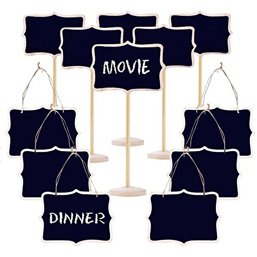 Goodlucky365 12 Mini Retangle Chalkboard Blackboard for Message Board Signs
