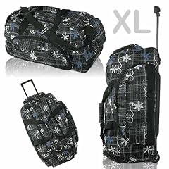 DANIEL RAY Reisetasche Trolley ROYAL FLOWER Reisetrolley XL Tasche // Schwarz Blau // NEU