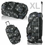 DANIEL RAY Reisetasche Trolley ROYAL FLOWER Reisetrolley XL Tasche // Schwarz Blau // NEU