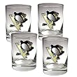Pittsburgh Penguins 4pc Rocks Glass Set - Primary Logo NHL Hockey