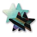 Nippies Black Rainbow Metallic Turquoise Green Star Waterproof Self Adhesive Fabric Nipple Cover Pasties