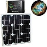 HQRP KIT (20 Watt Solar Panel 20W Power 12V Monocrystalline 12 Volt, Solar 10A Charge Power Controller / Regulator 12V / 24V 10 Amp) + HQRP Coaster
