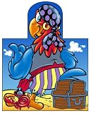 Pirate Parrot Child's Beach Bath Towel Pullover Poncho