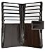 High End Eel Skin Leather Bifold Credit Card Holder with Button Closure by Marshal (Brown)
