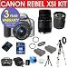 Canon EOS Rebel XSI SLR 12.2 MP Digital Camera (Black) with EF-S 18-55mm IS Lens + Sigma 70-300MM Macro Zoom Lens + Rokinon 500mm F/8 Lens with 2x Converter (=1000mm) + High Capacity Li-Ion Battery + 4 GB Memory Card + 50