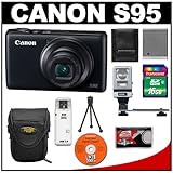 Canon PowerShot S95 10 MP Digital Camera with 16GB Card + Battery + Case +  ....