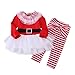 stylesilove Baby Girl 2-pc Holiday Santa Ruffled Top and Striped Pants (100/3-4 Years)