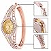 Wrist Watch for Female Pearl Gold Bangle Wrap Watch