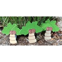 Felted Palm Tree Quilt Clips - Set/3