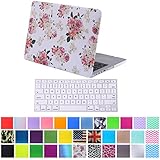HDE Designer Art Pattern Hard Shell Case Snap Protective Cover + Keyboard Skin for Macbook Pro 13" with Retina Display - Fits Model A1425 / A1502 (Pink Flowers)