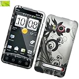 Premium Black Vine Flower Design Snap on Rubberized Coated Hard Plastic Cas ....