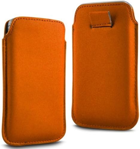 N4U Accesoories Twin Value Pack - 2 X Orange Superior Pu Soft Leather Pull Flip Tab Case Cover Pouch For Nokia 700