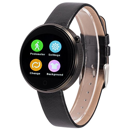 Lemfo Dm360 Bluetooth Smart Watch Smartwatch Heart Rate Monitor Pedometer Phone Mate Gesture Control for Android Ios (Black)