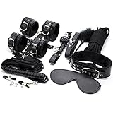MOJOY Bed Restraints Bondage Kit, Fetish SM Restraints for Sex Play Sex Toys for Couple(Black)