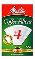 Melitta Cone Coffee Filters, White, No. 4, 100 Count (Pack of 6)