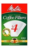 Melitta Cone Coffee Filters, White, No. 4, 100 Count (Pack of 6)