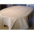 Flax linen jacquard weave natural heavy homespun Baltic tablecloth