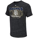 MLB Men's San Diego Padres Electric Atmosphere Short Sleeve Crew Neck Melange Tee (Black Melange, X-Large)
