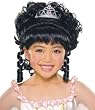 Black Up-Do Wig with Tiara - Child Std.
