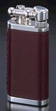 Corona Classico Chrome With Burgundy Leather Cigarette Lighter