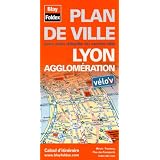 Plan de Lyon et de son agglom�ration - Avec localisation des stations V�lo'vpar Blay-Foldex