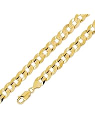 10k Solid Yellow Gold Flat Curb Cuban Chain Bracelet 8mm 9"