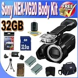 Sony NEX-VG20 Interchangeable Lens HD Handycam Camcorder (Body Only) + 32GB SDHC Memory + 2 Extended Life Batteries + Ac/Dc Rapid Charger + USB Card Reader + Memory Card Wallet + Deluxe Case w/Strap + Full Size Tripod + Accessory Saver Bundle!