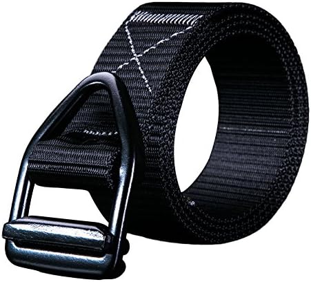 Men's Nylon Material Tactical Belt (Black, Medium)