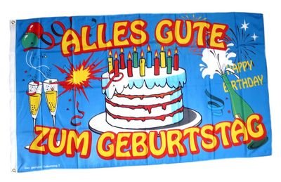 Fahne / Flagge Alles Gute zum Geburtstag 90 x 150 cm