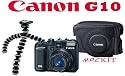 Canon PowerShot G10 14.7 Megapixel Digital Bridge Camera + Joby Gorillapod GP2 SLR Flexible Mini-Tripod with Bubble Level + Canon Deluxe Leather Case PSC-5200 for PowerShot G10 + 4GB Secure Digital (SD) HC