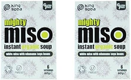 (2 PACK) - King Soba Mighty Miso Edamame Soy Bean Instant Soup| 60 g |2 PACK - SUPER SAVER - SAVE MONEY