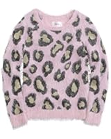 Justice Girls Fuzzy Print Knit Sweater