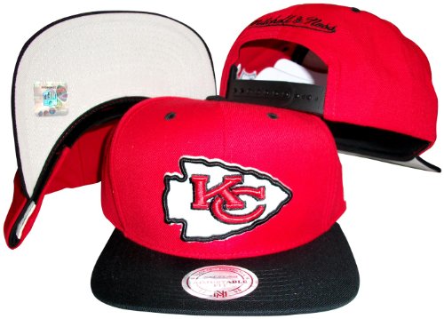 Kansas City Chiefs Red/Black Two Tone Snapback Adjustable Plastic Snap Back Hat / Cap