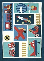 Children Area Rug, Home Dynamix 5'x7' Cobalt Blue