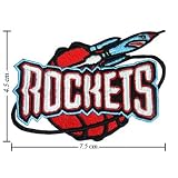 Houston Rockets Logo 2 Embroidered Iron on Patches Free Shipping From Thailand
