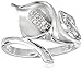 Amazon Essentials Sterling Silver Calla Lily Diamond Ring (0.05 cttw, I-J Color, I2-I3 Clarity), (previously Amazon Collection)