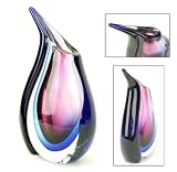 100% Handcraft Murano Glass Art Purple Penguin