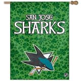 San Jose Sharks St. Patricks Vertical Flag: 27x37 Banner