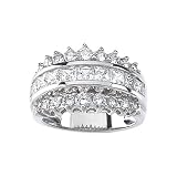 Sterling Silver 3 1/2 ct. Round and Square Shaped Cubic Zirconia Ring