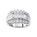 Sterling Silver 3 1/2 ct. Round and Square Shaped Cubic Zirconia Ring